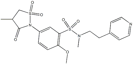 2-methoxy-N-methyl-5-(4-methyl-1,1-dioxido-3-oxo-2-isothiazolidinyl)-N-[2-(4-pyridinyl)ethyl]benzenesulfonamide CAS#: 951935-89-0