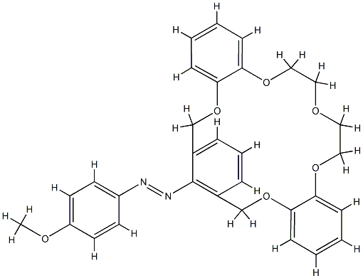 21-(4'-methoxyphenylazo)-1,4,7,14,23-pentaoxa(7.2.2)orthometaorthobenzenophane CAS#: 98303-80-1