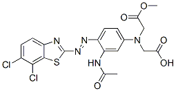 2,2'-[3-Acetylamino-4-(6,7-dichlorobenzothiazol-2-ylazo)phenylimino]bis(acetic acid methyl) ester CAS#: 99504-35-5