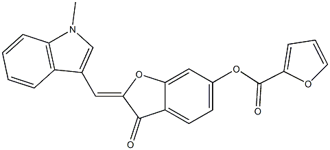 (2E)-2-[(1-methyl-1H-indol-3-yl)methylidene]-3-oxo-2,3-dihydro-1-benzofuran-6-yl furan-2-carboxylate CAS#: 929418-75-7
