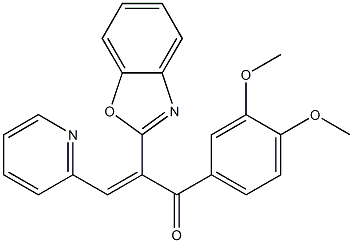 (2E)-2-(1,3-benzoxazol-2-yl)-1-(3,4-dimethoxyphenyl)-3-(pyridin-2-yl)prop-2-en-1-one CAS#: 929842-66-0