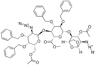 (2S,3S,4S,5R,6R)-Methyl 6-((1R,2S,3R,4R,5R)-3-acetoxy-4-azido-6,8-dioxabicyclo[3,2,1]octan-2-yloxy)-3-((2R,3R,4R,5R,6R)-6-(acetoxyMethyl)-3-azido-4,5-bis(benzyloxy)tertrahydro-2H-pyran-2-yloxy)-4,5-bis(benzyloxy)tetrahydro-2H-pyran-2-carboxylate CAS#: 99541-27-2