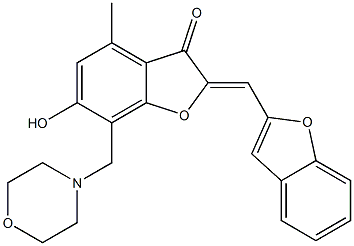 (2Z)-2-(1-benzofuran-2-ylmethylidene)-6-hydroxy-4-methyl-7-(morpholin-4-ylmethyl)-1-benzofuran-3(2H)-one CAS#: 929963-07-5