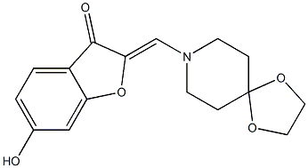 (2Z)-2-(1,4-dioxa-8-azaspiro[4.5]dec-8-ylmethylidene)-6-hydroxy-1-benzofuran-3(2H)-one CAS#: 946293-77-2