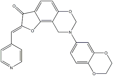 (2Z)-8-(2,3-dihydro-1,4-benzodioxin-6-yl)-2-(pyridin-4-ylmethylidene)-8,9-dihydro-7H-furo[2,3-f][1,3]benzoxazin-3(2H)-one CAS#: 951937-69-2