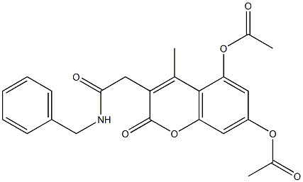 3-[2-(benzylamino)-2-oxoethyl]-4-methyl-2-oxo-2H-chromene-5,7-diyl diacetate CAS#: 905015-64-7