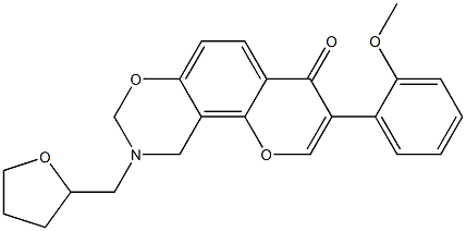 3-(2-methoxyphenyl)-9-(tetrahydrofuran-2-ylmethyl)-9,10-dihydro-4H,8H-chromeno[8,7-e][1,3]oxazin-4-one CAS#: 929444-64-4