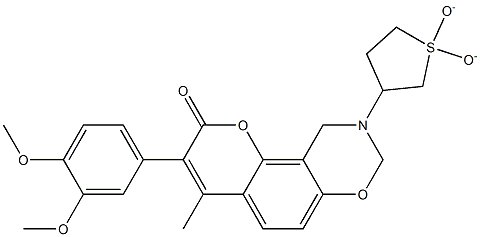 3-(3,4-dimethoxyphenyl)-9-(1,1-dioxidotetrahydrothiophen-3-yl)-4-methyl-9,10-dihydro-2H,8H-chromeno[8,7-e][1,3]oxazin-2-one CAS#: 951944-13-1