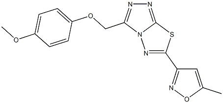 3-[(4-methoxyphenoxy)methyl]-6-(5-methyl-3-isoxazolyl)[1,2,4]triazolo[3,4-b][1,3,4]thiadiazole CAS#: 929814-13-1