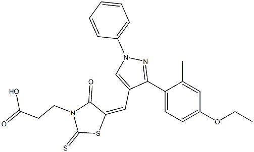 3-[(5Z)-5-{[3-(4-ethoxy-2-methylphenyl)-1-phenyl-1H-pyrazol-4-yl]methylidene}-4-oxo-2-thioxo-1,3-thiazolidin-3-yl]propanoic acid CAS#: 956043-16-6