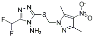 3-DIFLUOROMETHYL-5-(3,5-DIMETHYL-4-NITRO-PYRAZOL-1-YLMETHYLSULFANYL)-[1,2,4]TRIAZOL-4-YLAMINE CAS#: 925179-62-0