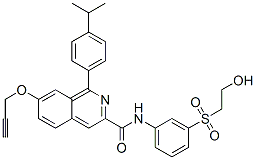 3-Isoquinolinecarboxamide,  N-[3-[(2-hydroxyethyl)sulfonyl]phenyl]-1-[4-(1-methylethyl)phenyl]-7-(2-propyn-1-yloxy)- CAS#: 927201-91-0