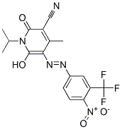 3-Pyridinecarbonitrile,  1,2-dihydro-6-hydroxy-4-methyl-1-(1-methylethyl)-5-[2-[4-nitro-3-(trifluoromethyl)phenyl]diazenyl]-2-oxo- CAS#: 939280-27-0