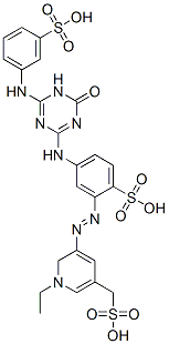 3-Pyridinemethanesulfonic  acid,  5-[2-[5-[[4,5-dihydro-4-oxo-6-[(3-sulfophenyl)amino]-1,3,5-triazin-2-yl]amino]-2-sulfophenyl]diazenyl]-1-ethyl- CAS#: 940894-08-6