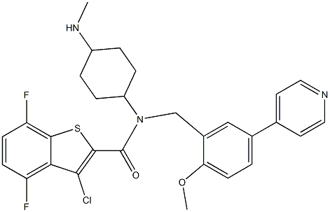 3-chloro-4,7-difluoro-N-(2-Methoxy-5-(pyridin-4-yl)benzyl)-N-(4-(MethylaMino)cyclohexyl)benzo[b]thiophene-2-carboxaMide CAS#: 946002-48-8