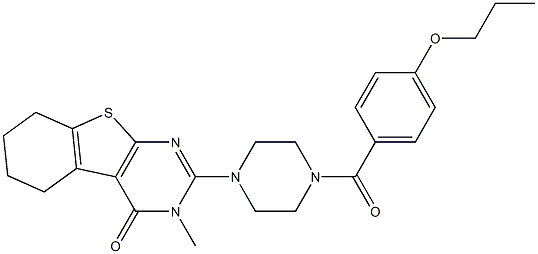 3-methyl-2-{4-[(4-propoxyphenyl)carbonyl]piperazin-1-yl}-5,6,7,8-tetrahydro[1]benzothieno[2,3-d]pyrimidin-4(3H)-one CAS#: 951941-31-4