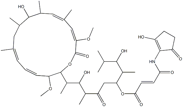 37-De(carboxy)-19,23-O-seco-2-demethyl-19,23-dideoxy-23-hydroxy-37-[[(2-hydroxy-5-oxo-1-cyclopenten-1-yl)amino]carbonyl]-2-methoxy-24-methyl-19-oxohygrolidin CAS#: 98813-12-8
