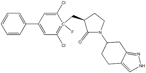 (3R)-3-((3,5-dichloro-4-fluoro-[1,1-biphenyl]-4-yl)Methyl)-1-(4,5,6,7-tetrahydro-2H-indazol-6-yl)pyrrolidin-2-one CAS#: 955407-70-2
