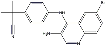 4-[(3-amino-6-bromo-4-quinolinyl)amino]-.alpha.,.alpha.-dimethyl-Benzeneacetonitrile CAS#: 915019-52-2