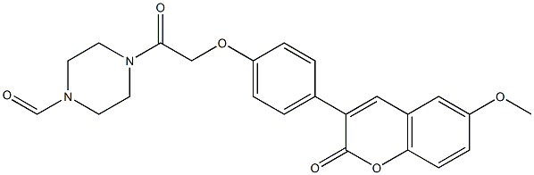 4-{[4-(6-methoxy-2-oxo-2H-chromen-3-yl)phenoxy]acetyl}piperazine-1-carbaldehyde CAS#: 951937-41-0