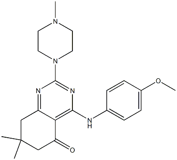 4-(4-methoxyanilino)-7,7-dimethyl-2-(4-methyl-1-piperazinyl)-7,8-dihydro-5(6H)-quinazolinone CAS#: 920475-66-7