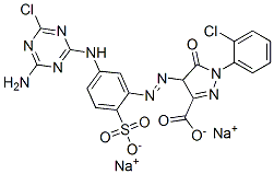 4-[[5-[(4-amino-6-chloro-1,3,5-triazin-2-yl)amino]-2-sulphophenyl]azo]-1-(2-chlorophenyl)-4,5-dihydro-5-oxo-1H-pyrazole-3-carboxylic acid, sodium salt CAS#: 99670-22-1