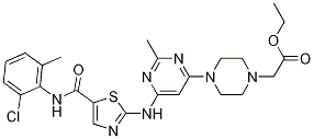 4-[6-[[5-[[(2-Chloro-6-Methylphenyl)aMino]carbonyl]-2-thiazolyl]aMino]-2-Methyl-4-pyriMidinyl]-1-piperazineacetic Acid Ethyl Ester CAS#: 910297-62-0
