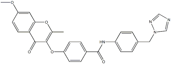 4-[(7-methoxy-2-methyl-4-oxo-4H-chromen-3-yl)oxy]-N-[4-(1H-1,2,4-triazol-1-ylmethyl)phenyl]benzamide CAS#: 951925-98-7