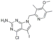 4-Chloro-5-iodo-7-((4-methoxy-3,5-dimethylpyridin-2-yl)methyl)-7H-pyrrolo[2,3-d]pyrimidin-2-amine CAS#: 911397-54-1
