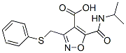 4-Isoxazolecarboxylic  acid,  5-[[(1-methylethyl)amino]carbonyl]-3-[(phenylthio)methyl]- CAS#: 920750-39-6