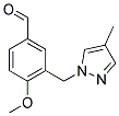 4-METHOXY-3-[(4-METHYL-1H-PYRAZOL-1-YL)METHYL]BENZALDEHYDE CAS#: 956183-42-9