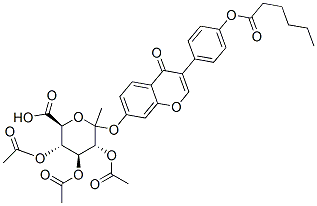 4-Oxo-3-[4-[(1-oxohexyl)oxy]phenyl]-4H-1-benzopyran-7-yl -D-Glucopyranosiduronic Acid Methyl Ester, 2,3,4-Triacetate CAS#: 918158-55-1