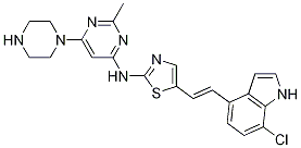 4-PyriMidinaMine, N-[5-[(1E)-2-(7-chloro-1H-indol-4-yl)ethenyl]-2-thiazolyl]-2-Methyl-6-(1-piperazinyl)- CAS#: 936845-71-5