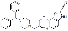 4-[(S)-3-[4-(Diphenylmethyl)-1-piperazinyl]-2-hydroxypropoxy]-1H-indole-2-carbonitrile CAS#: 97749-21-8