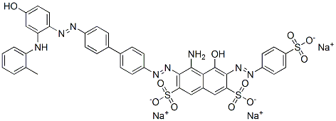 4-amino-5-hydroxy-3-[[4'-[[4-hydroxy-2-[(o-tolyl)amino]phenyl]azo][1,1'-biphenyl]-4-yl]azo]-6-[(4-sulphophenyl)azo]naphthalene-2,7-disulphonic acid, sodium salt CAS#: 98705-48-7