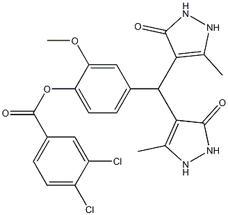 4-[bis(5-hydroxy-3-methyl-1H-pyrazol-4-yl)methyl]-2-methoxyphenyl 3,4-dichlorobenzoate CAS#: 900098-64-8