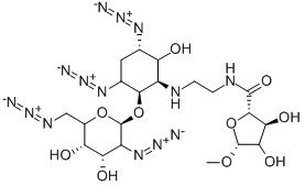4,6-DIAZIDO-2,4,5,6-TETRADEOXY-3-O-(2,6-DIAZIDO-2,6-DIDEOXY-D-GLUCOPYRANOSYL)-2-[[2-[(1-O-METHYL-D-RIBOFURANURONOYL)AMINO]ETHYL]AMINO]-D-MYO-INOSITOL CAS#: 948916-19-6