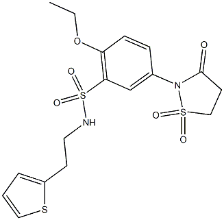 5-(1,1-dioxido-3-oxo-2-isothiazolidinyl)-2-ethoxy-N-[2-(2-thienyl)ethyl]benzenesulfonamide CAS#: 951975-00-1