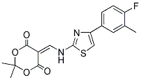 5-(((4-(4-FLUORO-3-METHYLPHENYL)(2,5-THIAZOLYL))AMINO)METHYLENE)-2,2-DIMETHYL-1,3-DIOXANE-4,6-DIONE CAS#: 946386-70-5