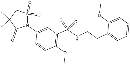 5-(4,4-dimethyl-1,1-dioxido-3-oxo-2-isothiazolidinyl)-2-methoxy-N-[2-(2-methoxyphenyl)ethyl]benzenesulfonamide CAS#: 951954-59-9