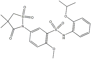 5-(4,4-dimethyl-1,1-dioxido-3-oxo-2-isothiazolidinyl)-N-(2-isopropoxyphenyl)-2-methoxybenzenesulfonamide CAS#: 951950-03-1