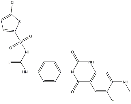 5-Chloro-N-[[[4-[6-fluoro-1,4-dihydro-7-(methylamino)-2,4-dioxo-3(2H)-quinazolinyl]phenyl]amino]carbonyl]-2-thiophenesulfonamide CAS#: 936500-94-6