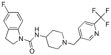 5-FLUORO-N-(1-([6-(TRIFLUOROMETHYL)PYRIDIN-3-YL]METHYL)PIPERIDIN-4-YL)INDOLINE-1-CARBOXAMIDE CAS#: 909669-58-5