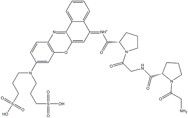 5-(H-Gly-Pro-Gly-Pro-amido)-9-[di-(3-sulfonylpropyl)amino]-benzo[a]phenoxazonium perchlorate CAS#: 948896-68-2