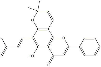 5-Hydroxy-8,8-dimethyl-2-phenyl-6-[(1E)-3-methyl-1,3-butanedienyl]-4H,8H-benzo[1,2-b:3,4-b']dipyran-4-one CAS#: 99877-72-2