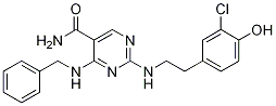 5-PyriMidinecarboxaMide, 2-[[2-(3-chloro-4-hydroxyphenyl)ethyl]aMino]-4-[(phenylMethyl)aMino]- CAS#: 919486-40-1