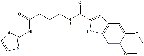 5,6-dimethoxy-N-[4-oxo-4-(1,3-thiazol-2-ylamino)butyl]-1H-indole-2-carboxamide CAS#: 951936-12-2