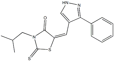 (5Z)-3-(2-methylpropyl)-5-[(3-phenyl-1H-pyrazol-4-yl)methylidene]-2-thioxo-1,3-thiazolidin-4-one CAS#: 955895-86-0