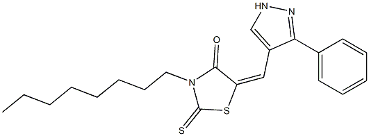 (5Z)-3-octyl-5-[(3-phenyl-1H-pyrazol-4-yl)methylidene]-2-thioxo-1,3-thiazolidin-4-one CAS#: 955863-55-5