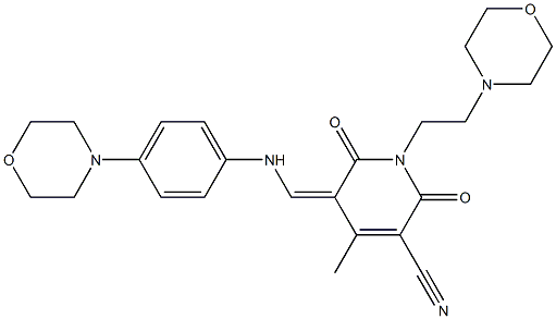 (5Z)-4-methyl-1-[2-(morpholin-4-yl)ethyl]-5-({[4-(morpholin-4-yl)phenyl]amino}methylidene)-2,6-dioxo-1,2,5,6-tetrahydropyridine-3-carbonitrile CAS#: 929836-75-9